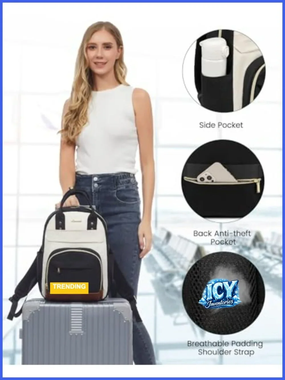 Women's Mini Nylon Backpack Purse Travel Work Bag